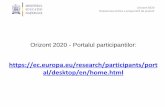 Orizont 2020 - Portalul participantilor...•Se nominalizeaza printr-o scrisoare oficiala adresata Comisiei Europene, DUPA inregistrarea organizatiei •User-ul si parola LEAR-ului