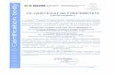 Certificat CE ISOVER CO CO AL · Izolarea termicä a conductelor supraterane sau exterioare) sau subterane On canale termice) de transport si distributie a agentului termic cu temperatura