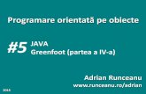 #5 JAVA Greenfoot (partea a IV-a) Adrian Runceanu · 2018-10-30 · Foloseste o variabila sa stochezi cele 2 imagini obiect in clasa. Aceasta permite clasei sa le acceseze mai usor