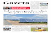 Cel mai mare parc fotovoltaic din ţară se află la Livada...3/ Marţi, 19 aprilie 2016 Actualitatea sătmăreană Gazeta de Nord-Vest Cel mai mare parc fotovoltaic din ţară se