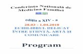 Program - Conferinta de Medicina Familiei · 2018-03-21 · SALA ATENA Miercuri se desfășoară trei cursuri preconferință. Înscrierea la cursuri se face pentru fiecare curs în