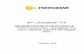 B.C. „Energbank” S.A.energbank.com/data/189-MEMORANDUM--Energbank-356752.pdf5 1.3 Condiţiile de vînzare a valorilor mobiliare Denumirea completă B.C. „ Energbank” S.A. Numărul