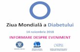 Ziua Mondială a Diabetului - DSPSV 2018/3...Ziua Mondială a Diabetului Diabetul - Date la nivel mondial În anul 2017, 425 milioane adulți(20-79ani) trăiau cu diabet; până în