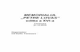MEMORIALUL „PETRE LOVAS“ · 2016-08-01 · MEMORIALUL „PETRE LOVAS“ editia a XVI-a Timisoara 01.12.2018 Organizator: CS Delfin Timisoara