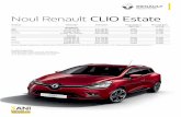 Noul Renault CLIO Estate · 2017-08-25 · Sistem de prindere ISOFIX pentru locurile laterale spate Sistem de monitorizare a presiunii din pneuri Alertă pentru cuplarea centurii