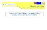Prezentare ALEEM Energy 2 Bis 27 Martie 2013€¦ · ALEEM Vaslui “Gandeste global, actioneaza local” Agentie de management energetic model IEE Programme 2006. Constituita in