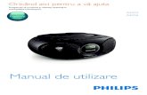 Manual de utilizare - Philips2 Introdu 6 baterii (tip: R14/UM2/C CELL) cu polaritatea corectă (+/-), după cum este indicat. 3 Închideţi compartimentul pentru baterie. Pornirea