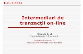 Intermediari de tranzacţii on-linemihaela/teach/biz/curs05biz.pdf · 3dcart.com, leahmerchant.com webmastercart.com, ... electronice Comerciantul are nevoie de un server web Ofertantul