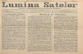  · Anul I. Lumina Satelor PRETUL ABONAMENTULUI: Sibiiu, Duminecå 12 Februarie 1922. säptämânalä pentru popore REDACTIA ADMINISTRATIA: Sibiiu, strada Mäeelarilor Nr.