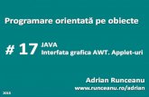 Programare orientată pe obiecte - Runceanu · suport sistemul de operare, genereaza asa-numitele evenimente (obiecte Java ce contin diferite informatii despre actiunea utilizatorului