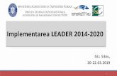 Implementarea LEADER 2014-2020 - RNDR€¦ · Stadiul implementării LEADER 2014-2020. Submăsura 19.1 "Sprijin pregătitor pentru dezvoltarea strategiilor de dezvoltare locală"