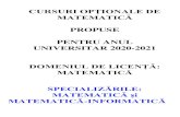 PROPUSE PENTRU ANUL UNIVERSITAR 2020-2021old.fmi.unibuc.ro/ro/pdf/2020/optionale/Cursuri_option... · 2020-04-24 · [6] D. Lovelock, H. Rund - Tensors, differential forms, and variational