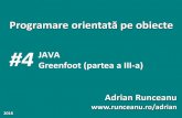 #4 JAVA Greenfoot (partea a III-a) Adrian Runceanu...Greenfoot API copyright@ Pasii pentru a vedea metodele din mediul Greenfoot: 1. In mediul Greenfoot, selectati Meniul Help (Ajutor)