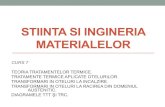 STIINTA SI INGINERIA MATERIALELOR 7.pdf · DIAGRAMA TTT (transformare –temperatura –timp) Prin racire izoterma se pot obtine structuri perlitice (gradul de finete creste cu scaderea