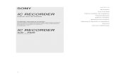 IC RECORDERdownload.sony-europe.com/pub/manuals/swt/Z011/Z011450111.pdf · 2016. 7. 19. · 1 SONY IC RECORDER Instrucţiuni de folosire Înregistrări efectuate de proprietar Numărul