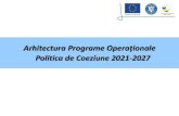Arhitectura Programe Operaționale Politica de Coeziune ...€¦ · Arhitectura instituţională MFE •Coordonator Politica de Coeziune MLPDA •Programele de cooperare teritoriala