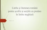 Limba și literatura română pentru școlile și secțiile cu predare ......- Da, îmi plac noii mei colegi, dar probabil nu toți mă cunosc prea bine. Probabil sunt unii care nici