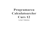 Programarea Calculatoarelor Curs 12 - EUROQUALROM · 2020. 1. 7. · Curs 12 Iulian Năstac. 2 Şiruri de caractere în C •Şirul de caractere reprezintă una din cele mai utilizate