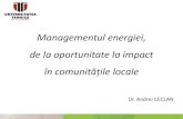 Managementul energiei, de la oportunitate la impact...Managementul energiei, de la oportunitate la impact în comunitățile locale Dr. Andrei CECLAN Profesionalizare 4 Utilizarea