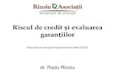 Riscul de credit și evaluarea garanț - BNRRiscul de credit în viziunea jurisprudenței •Mitul băncii profitoare –„Inserarea în contract a tuturor acestor clauze denotă