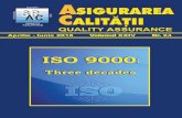 ASIGURAREA CALITÃÞII – QUALITY ASSURANCEasigurareacalitatii.ro/wp-content/uploads/94-00.pdf · of the journal Asigurarea Calitatii – Quality Assurance and, at the same time,