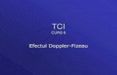 TCI CURS 5 · 2018. 6. 14. · Efectul Doppler-Fizeau modificarea lungimii de undă, dacă sursa se depărtează, este: Ca urmare a efectului Doppler, între emiţător şi receptor
