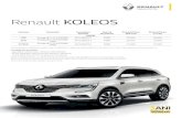 Renault KOLEOS produs... · 2018. 3. 9. · LIFE Energy dCi 175 X-TRONIC GM1 AK6R C2 E06R 25.924 30.850 ZEN Energy dCi 175 X-TRONIC 4WD GM2 AK6R C4 E06R 28.445 33.850 INTENS Energy