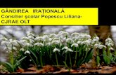 GÂNDIREA IRAȚIONALĂ Consilier școlar Popescu Liliana · 2020. 11. 19. · Citirea gândurilor este corelată cu faptul că ştii ce gândeşte cealaltă persoană despre tine.