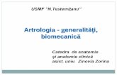 Artrologia - generalități · 2020. 9. 9. · Artrologia se ocupăcu studiul formelor de legătură(junctura) dintre oase. Denumirea de sindesmologie provine de la (gr.syndesmos