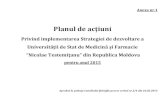 Planul de acțiuni - farmacoterapie.usmf.md · Anexa nr.1 Planul de acțiuni Privind implementarea Strategiei de dezvoltare a Universităţii de Stat de Medicină și Farmacie “Nicolae