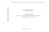 CHIMIA - Columna · 2011. 4. 3. · Aria curriculară Clasa, profilul Nr. de unităţi de conţinuturi pe clase Nr. de ore pe an Obligatorie Matematică şi Ştiinţe VIII VII 3 34