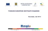FONDURI DE PREADERARE europene... · 2013. 5. 10. · PROGRAMUL OPERATIONAL PENTRU PESCUIT . INSTRUMENTE STRUCTURALE (V) Fondul de Coeziune (FC) - cofinantează mari proiecte în