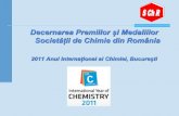 Decernarea Premiilor și Medaliilor Societății de Chimie din ...DIPLOMA DE ONOARE a Societatii de Chimie din Romania pentru contributia la activitatile de promovare a chimiei în