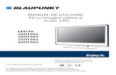 MANUAL DE UTILIZARE TV cu imagini colore și ecran LED...LED TV 43UT965 50UT965 55UT965 65UT965 Nota˜ie pentru proprietarul produsului: Numele modelului și numărul seriei este indicat