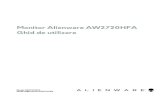 Alienware AW2720HFA Monitor Ghid de utilizare · 2021. 3. 3. · Monitorul Alienware AW2720HFA are un ecran cu cristale lichide (LCD) cu tranzistori cu pelicul ă subţire (TFT) şi