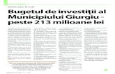 Investiþii Bugetuldeinvestiþiial MunicipiuluiGiurgiu ...PENTRU ANUL ÎN CURS Bugetuldeinvestiþiial MunicipiuluiGiurgiu-peste213milioanelei Bugetul local de investiþii al Muni-cipiului
