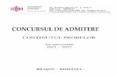 CONCURSUL DE ADMITERE - unitbv.ro