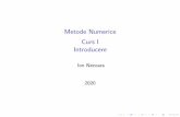 Metode Numerice Curs I Introducere