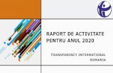 Raport de activitate pentru anul 2020 - Transparency