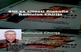 Stii Sa Citesti Filosofie â€“ Romulus Chiri£ƒ